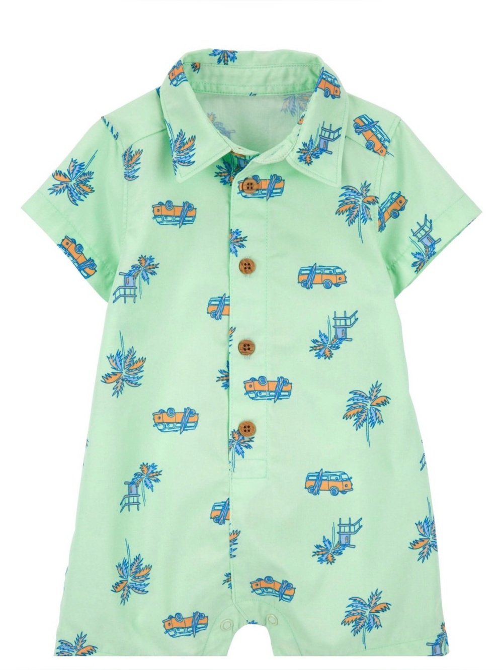 Tropical Print Baby Romper, Size: 6M